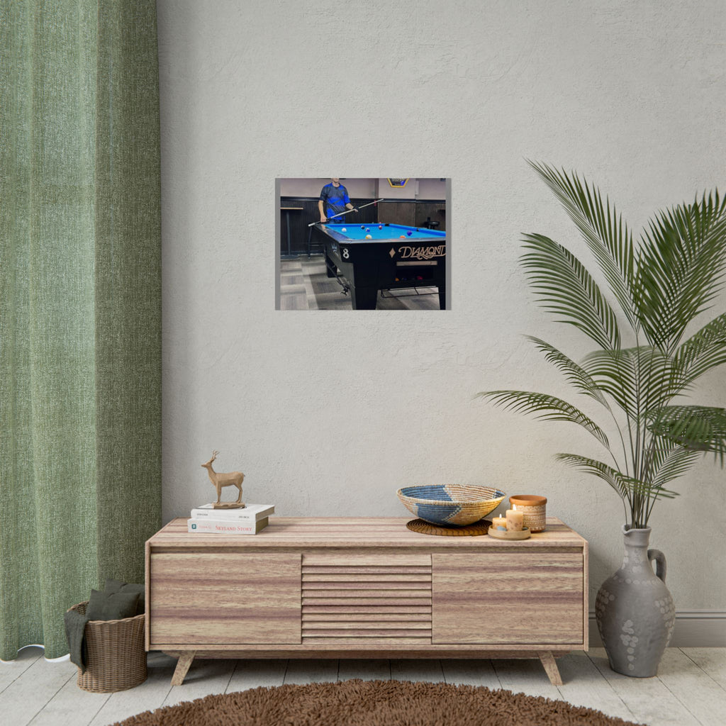Pool Table Photo Rolled Poster | Billiards Room Wall Art