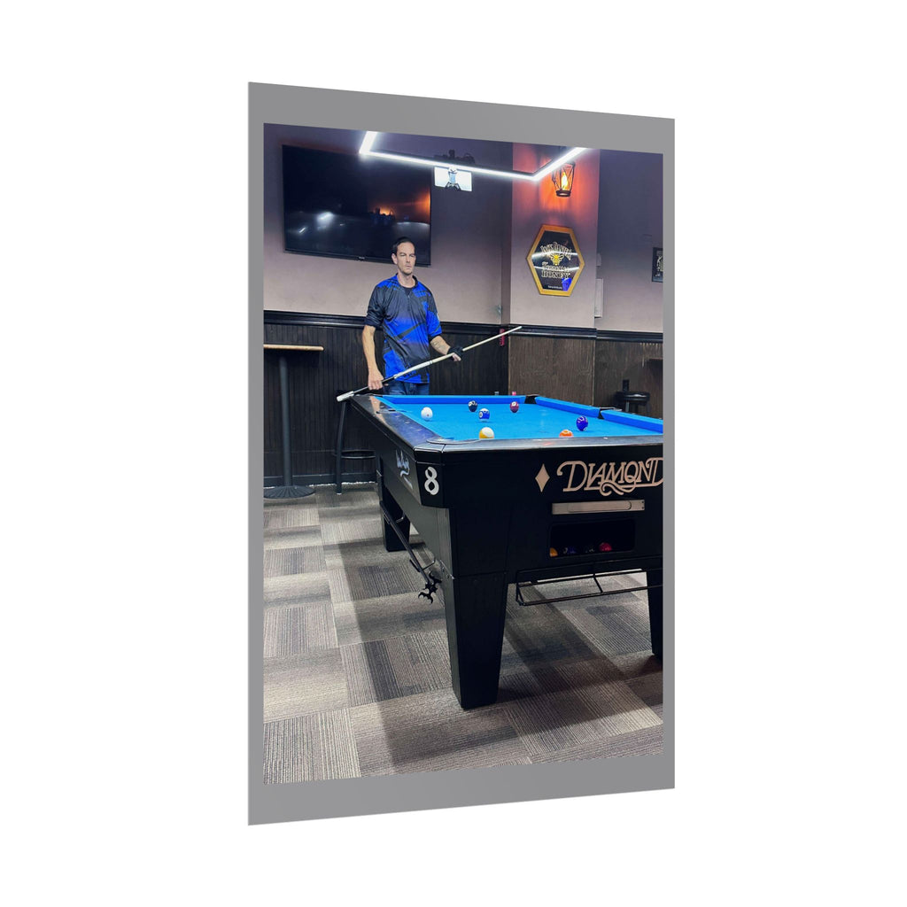 Pool Table Photo Rolled Poster | Billiards Room Wall Art