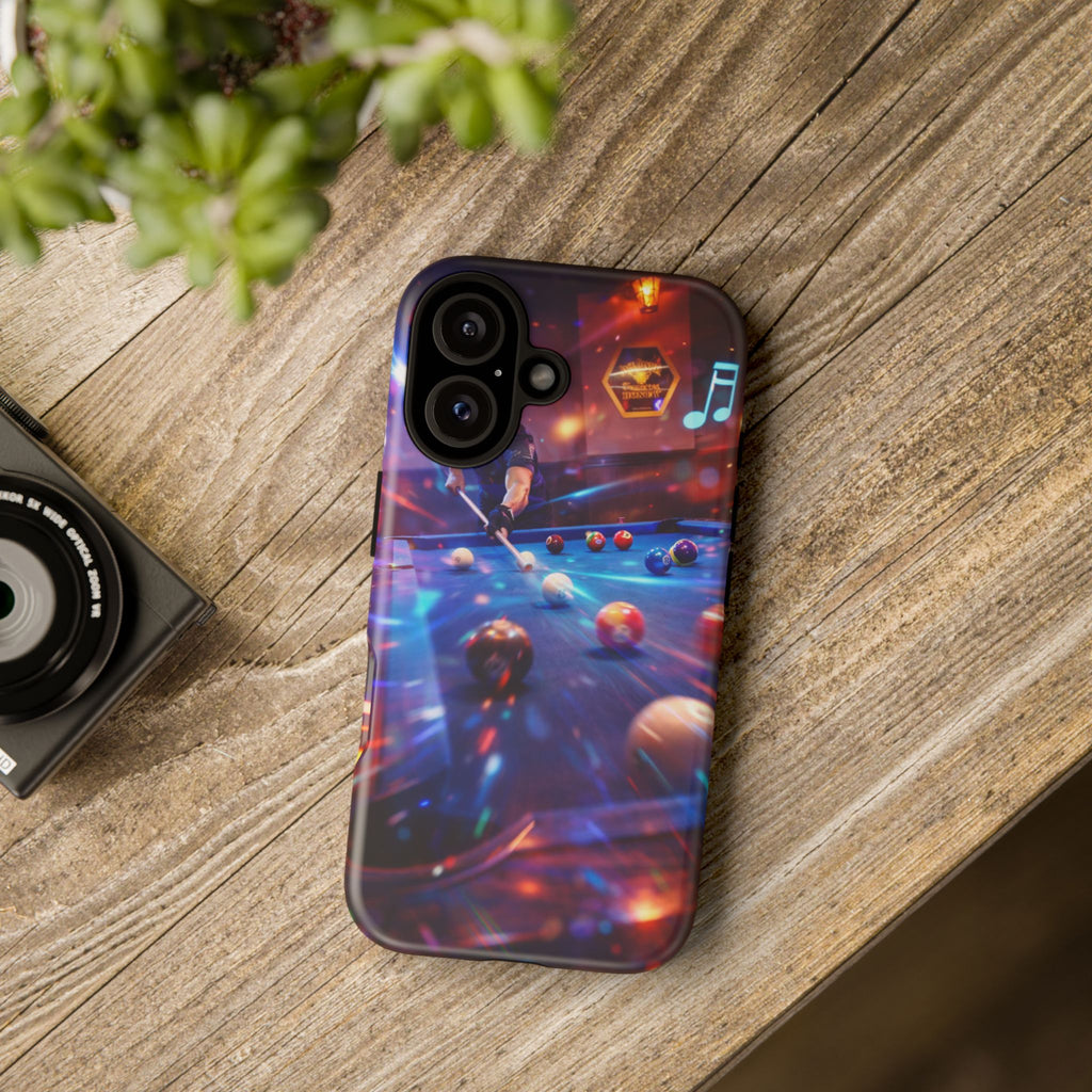 Neon Pool Billiards Phone Case | Cue Ball Arcade Design