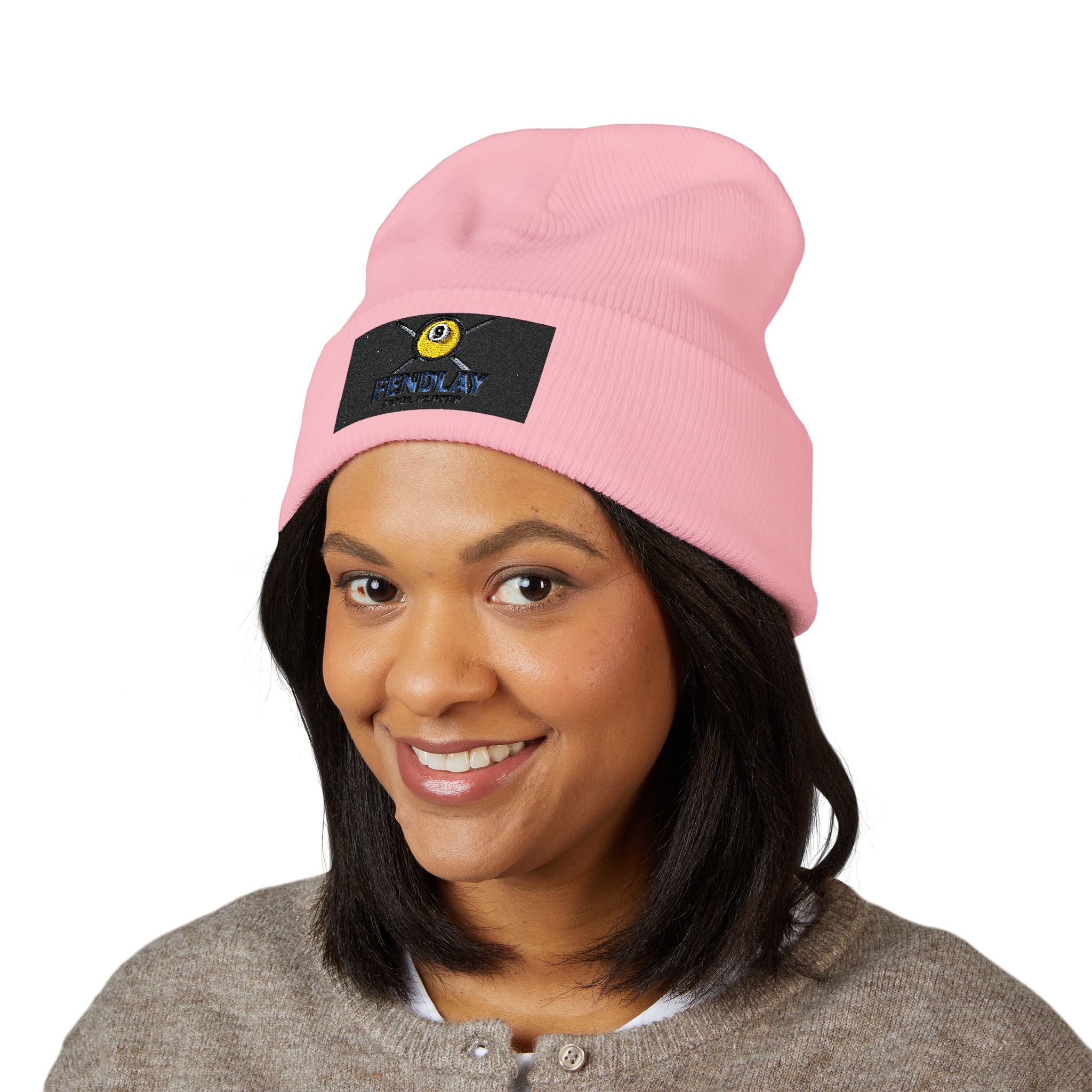 Pool Cue and 9-Ball Logo Beanie | Embroidered Cuffed Beanie