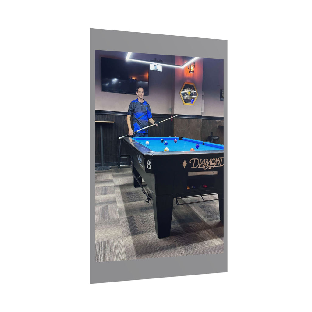 Pool Table Photo Rolled Poster | Billiards Room Wall Art