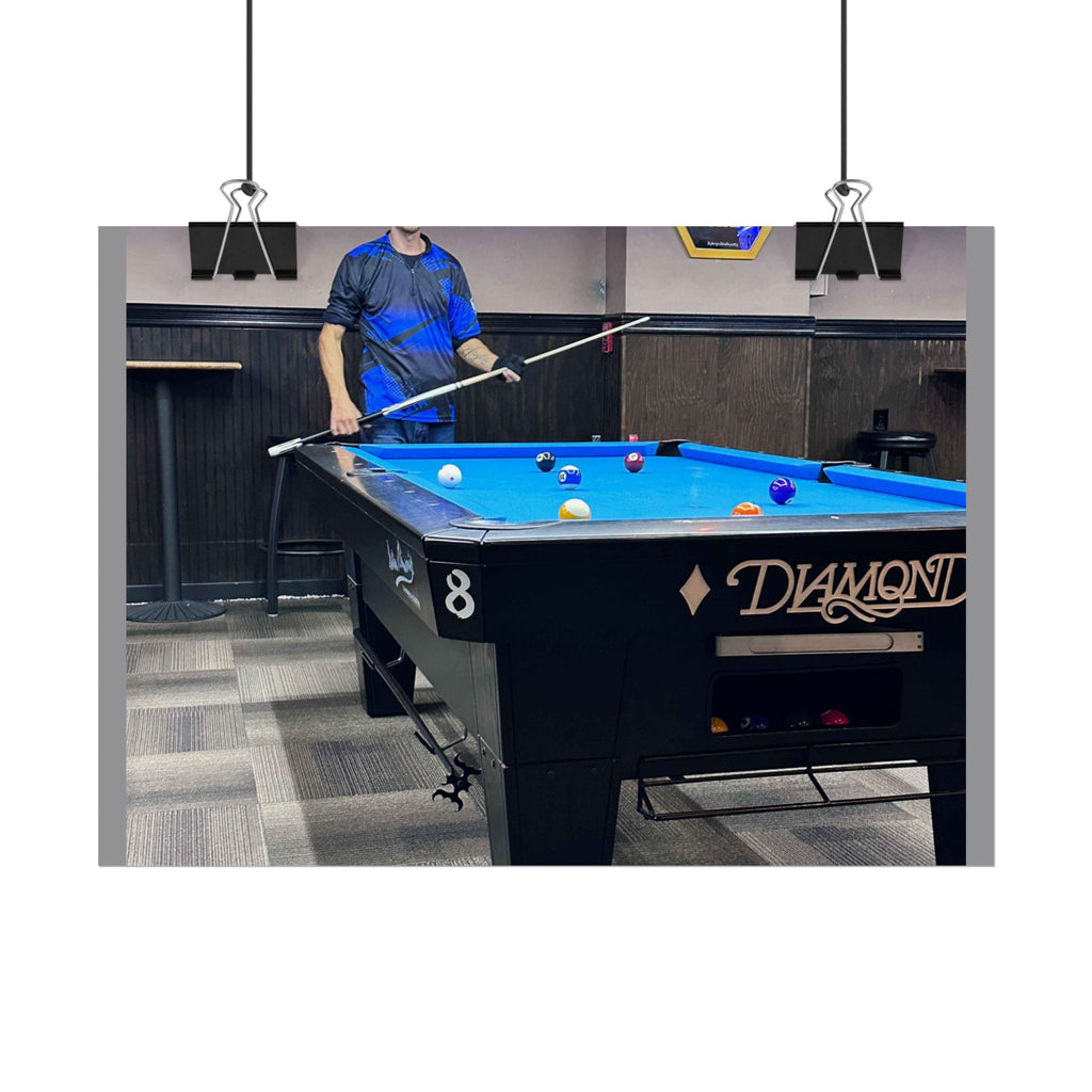 Pool Table Photo Rolled Poster | Billiards Room Wall Art