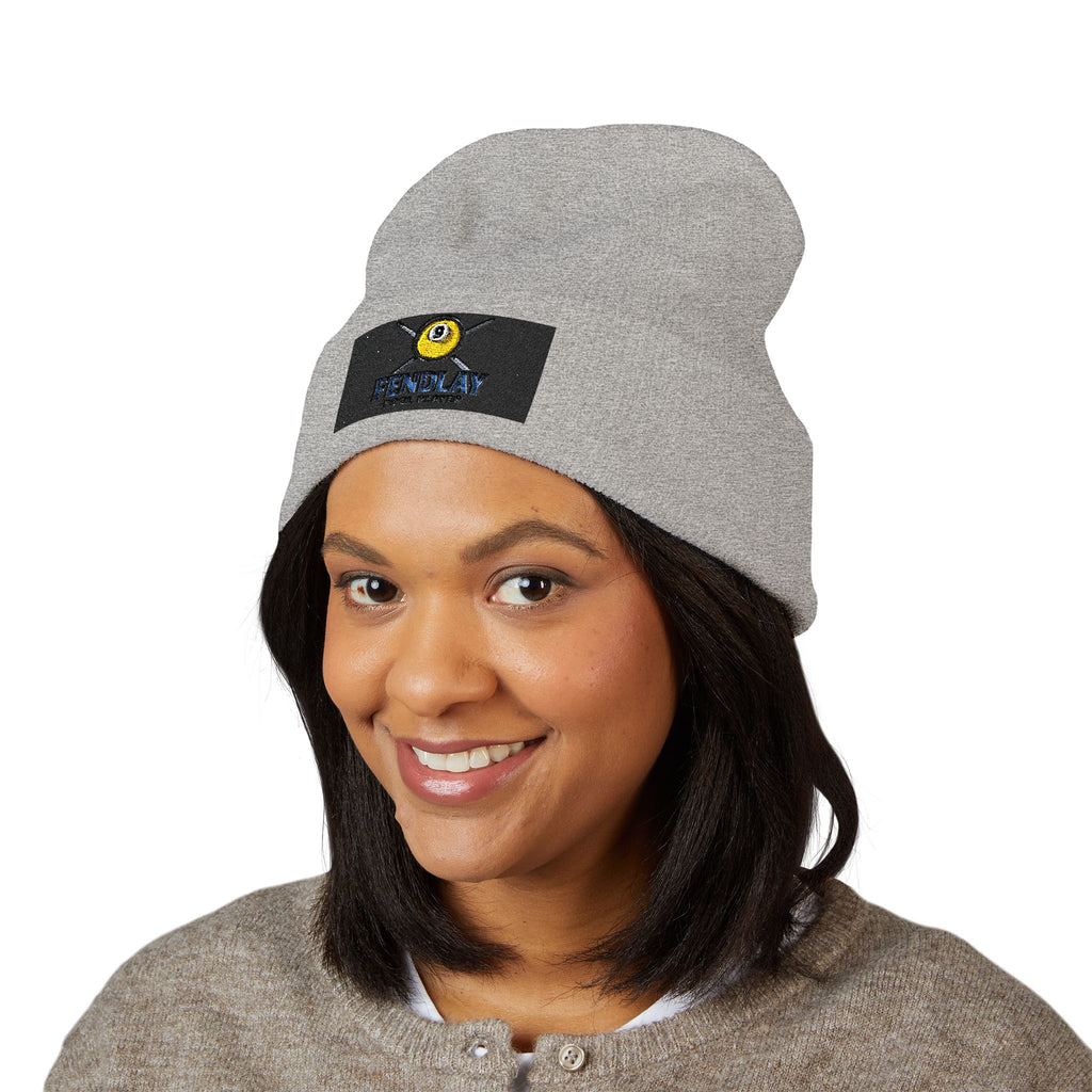 Pool Cue and 9-Ball Logo Beanie | Embroidered Cuffed Beanie