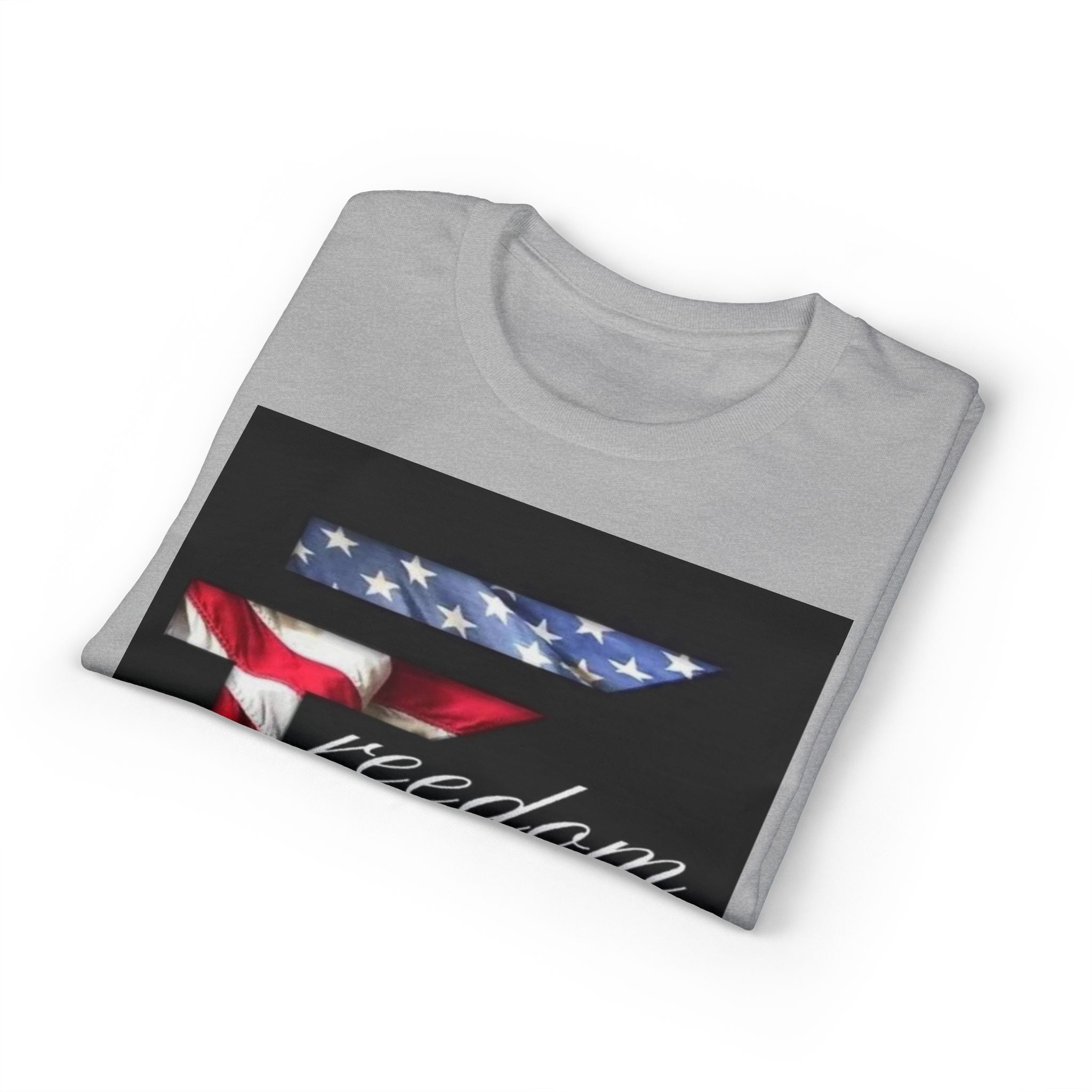 American Flag 'T' Freedom T-Shirt | Bed Wine & Blue Back Design
