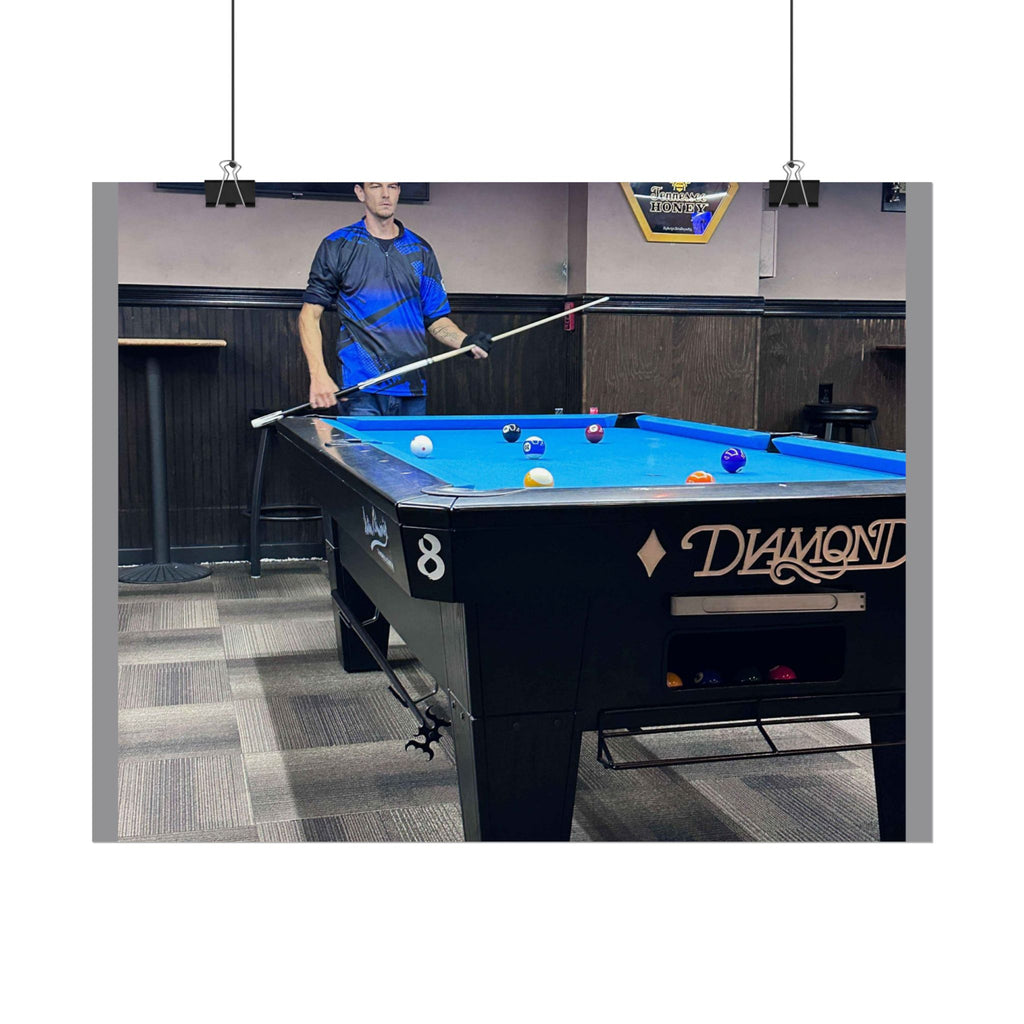 Pool Table Photo Rolled Poster | Billiards Room Wall Art