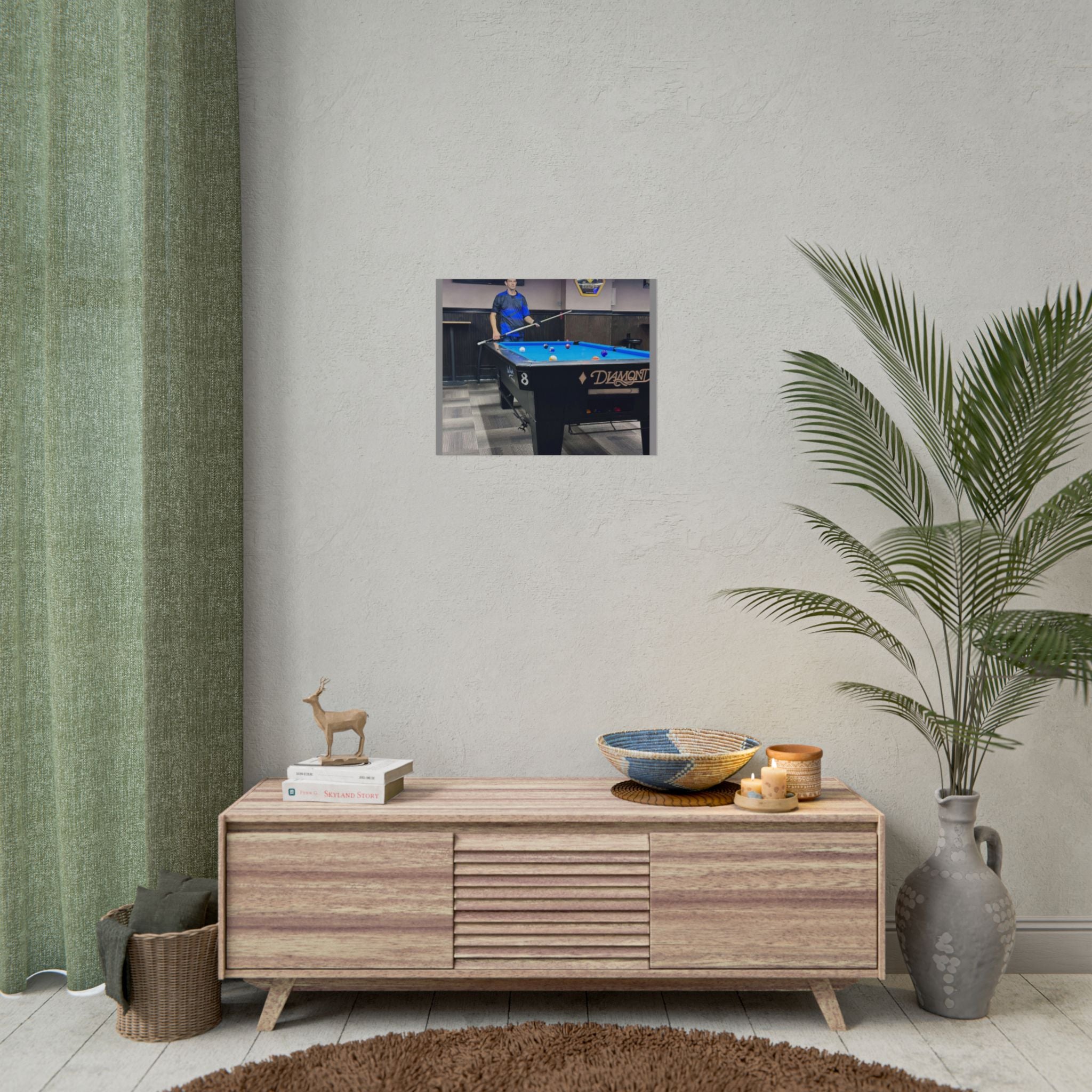 Pool Table Photo Rolled Poster | Billiards Room Wall Art