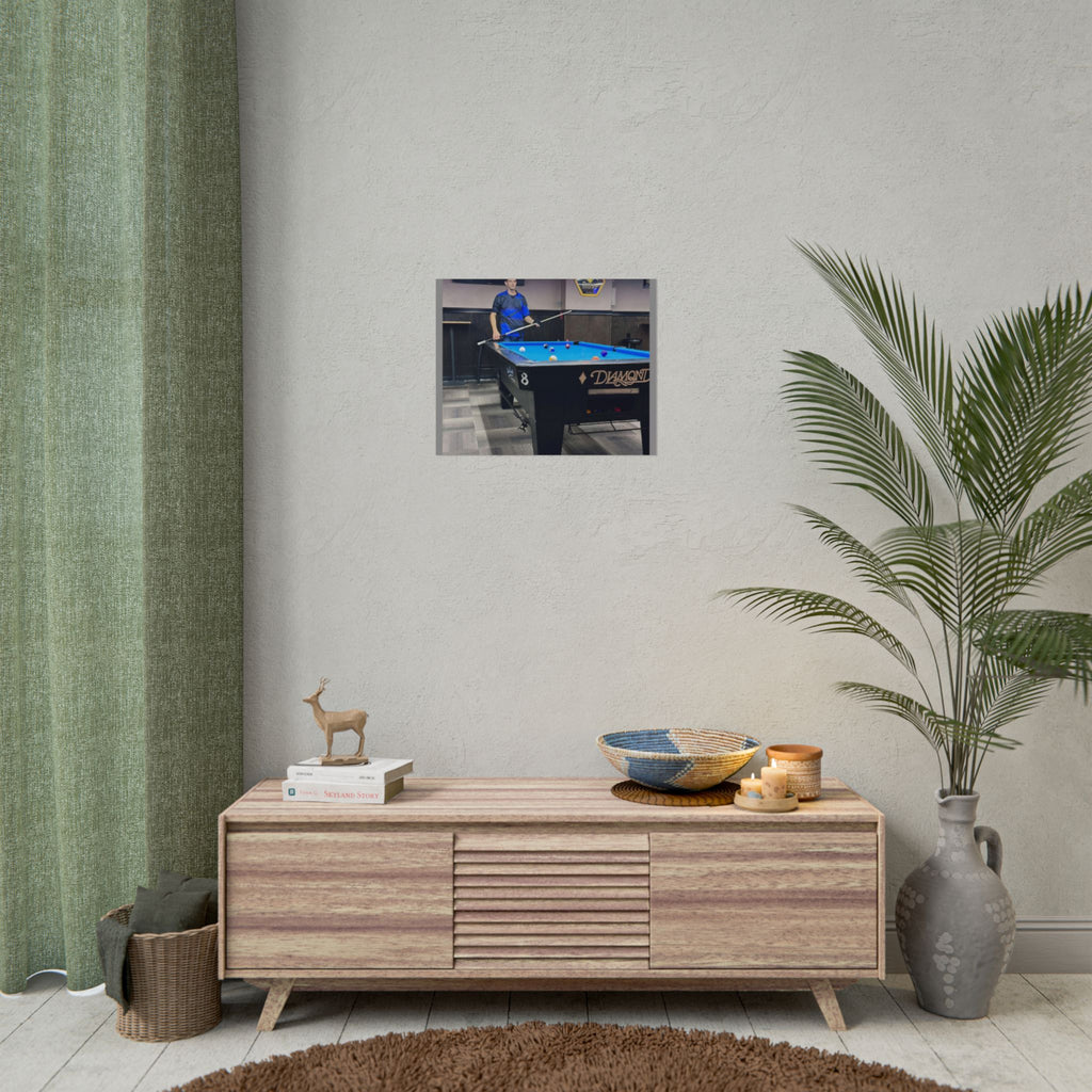Pool Table Photo Rolled Poster | Billiards Room Wall Art