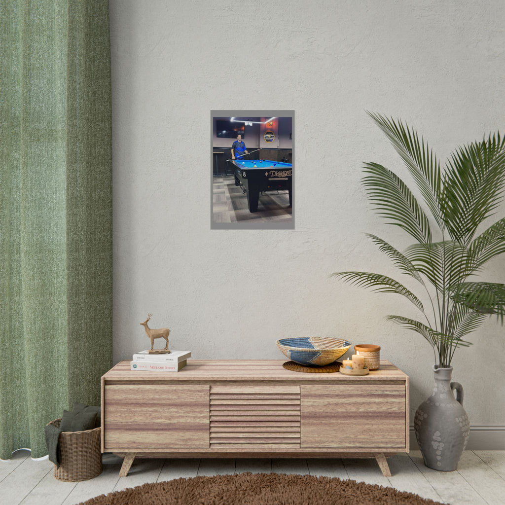 Pool Table Photo Rolled Poster | Billiards Room Wall Art