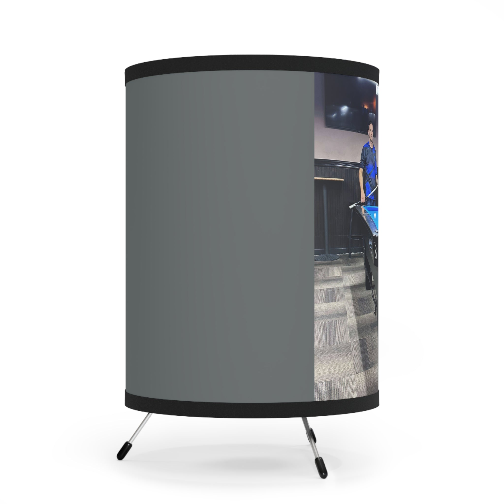 Pool Table Scene Tripod Lamp | Printed Photo Shade, US/CA Plug
