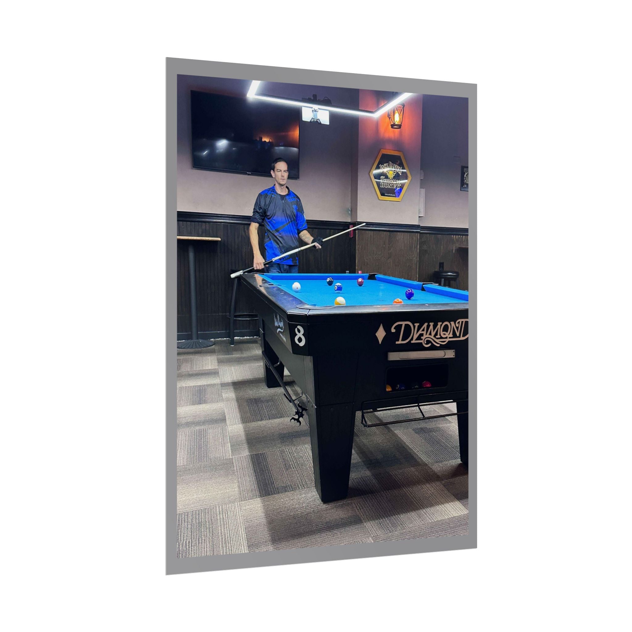 Pool Table Photo Rolled Poster | Billiards Room Wall Art