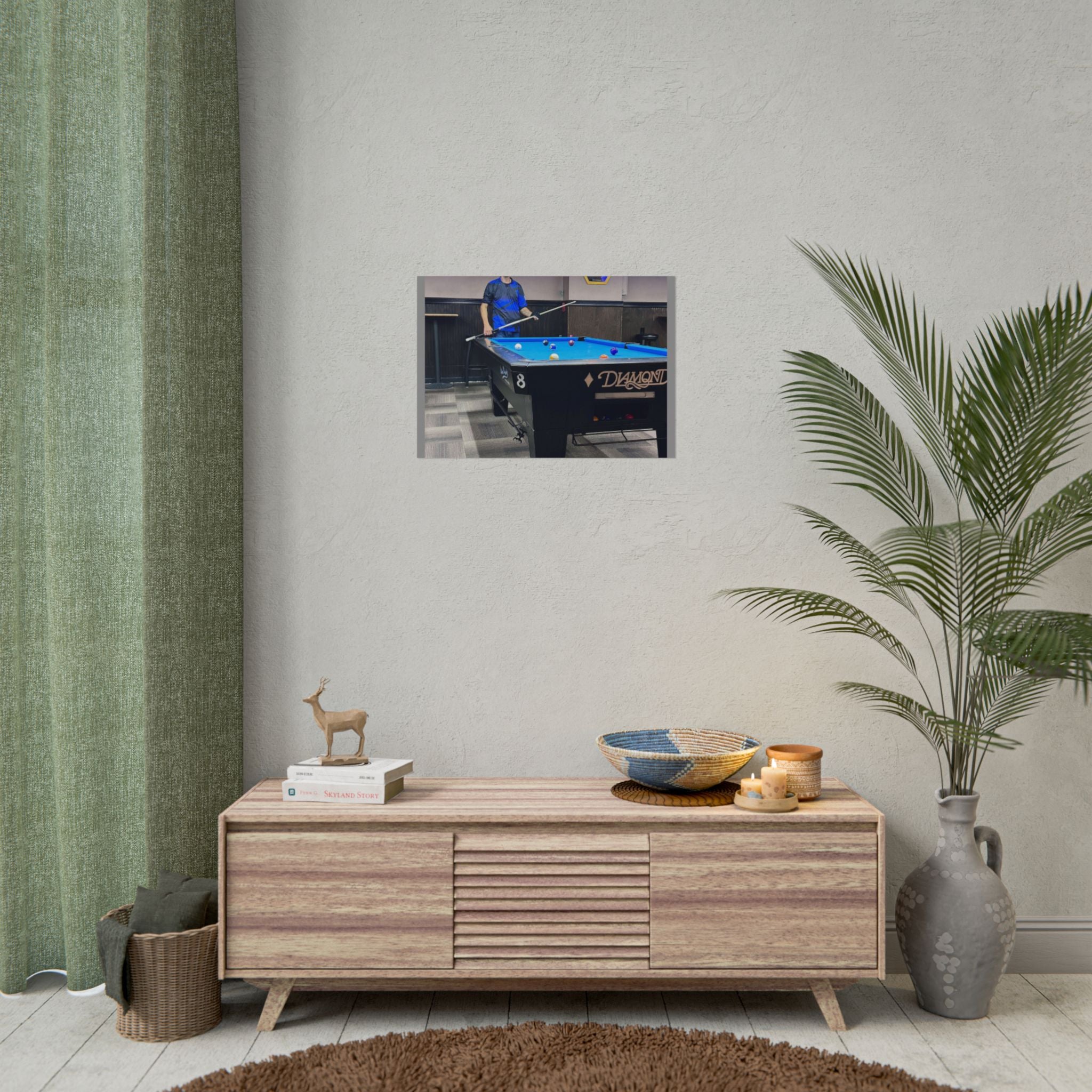 Pool Table Photo Rolled Poster | Billiards Room Wall Art