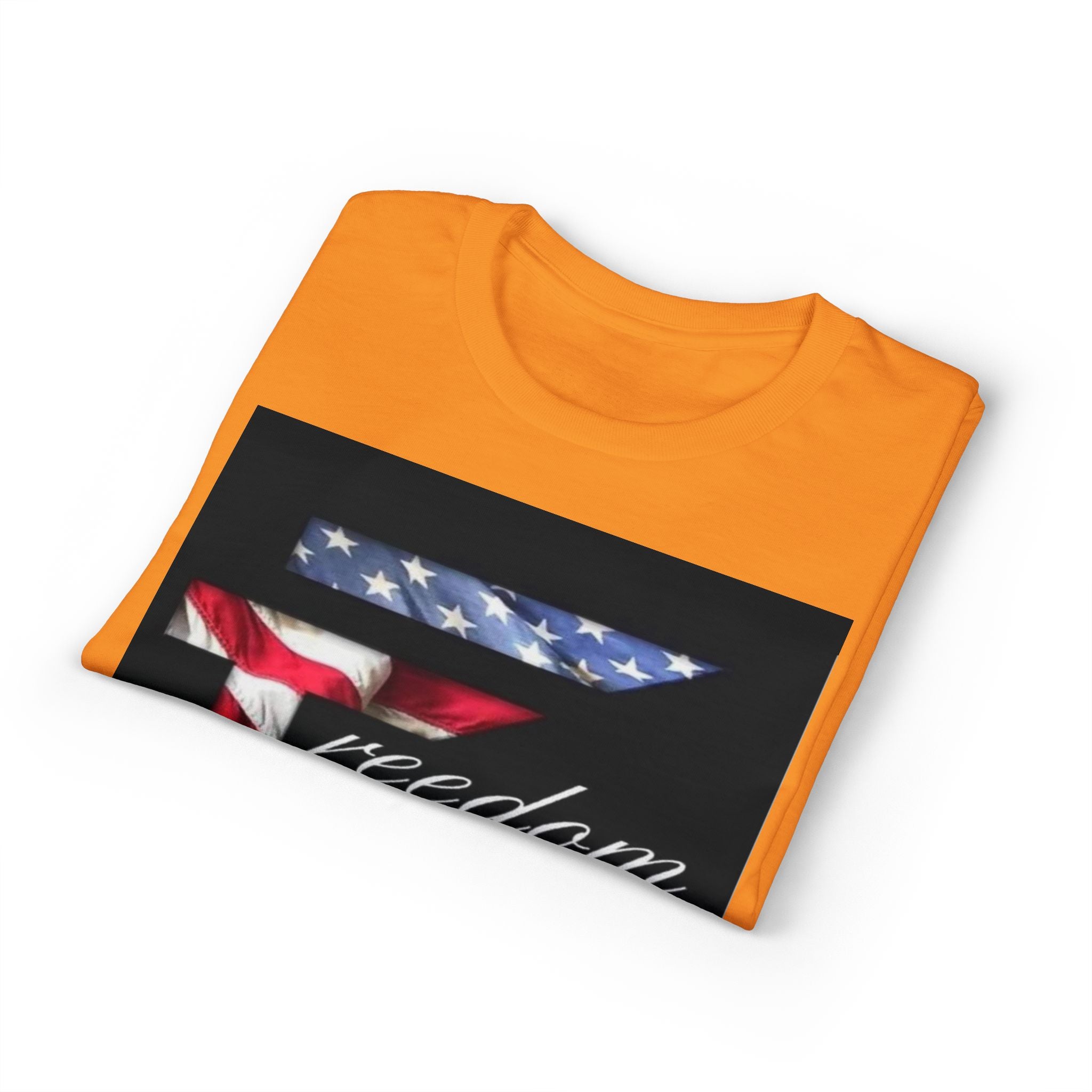 American Flag 'T' Freedom T-Shirt | Bed Wine & Blue Back Design