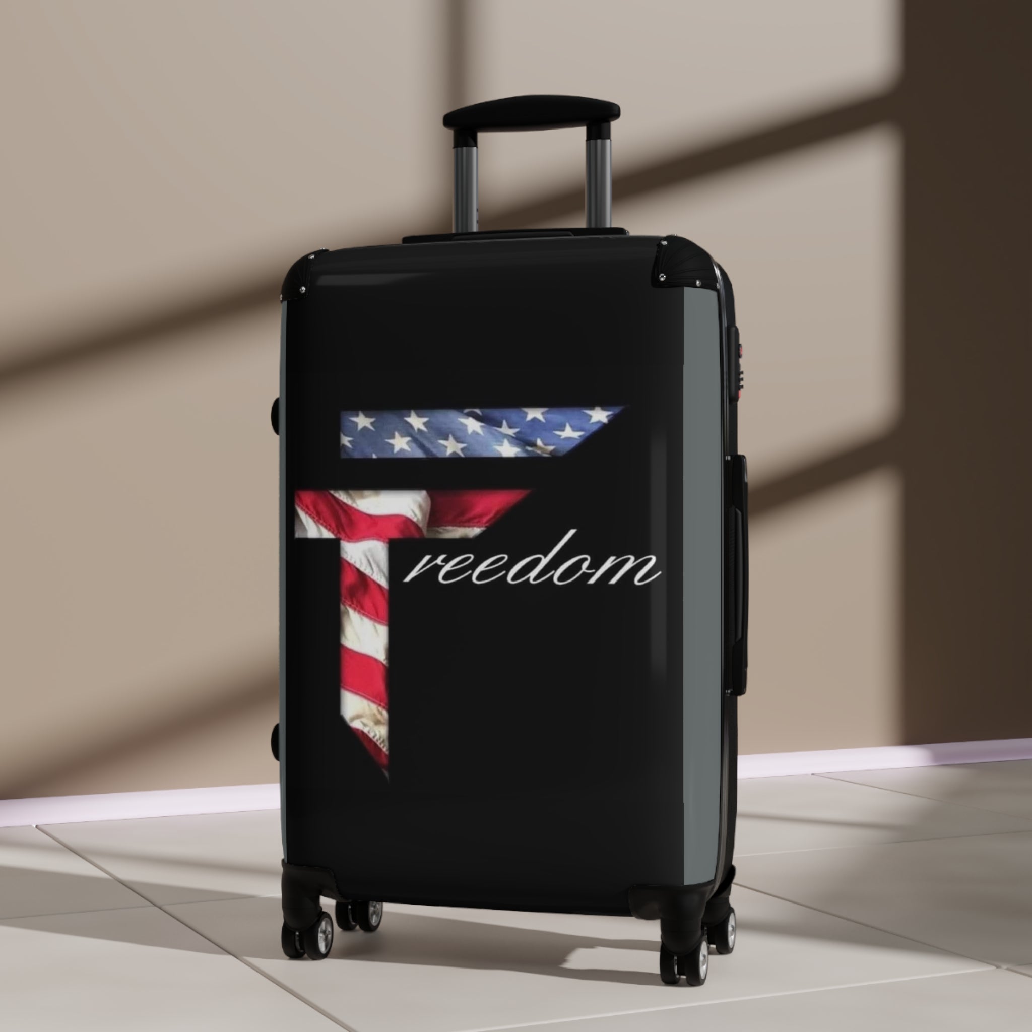 American Flag Freedom Suitcase | Patriotic Travel Luggage