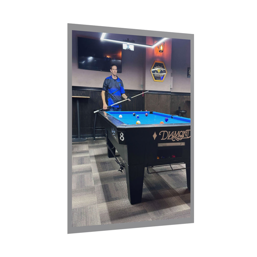 Pool Table Photo Rolled Poster | Billiards Room Wall Art
