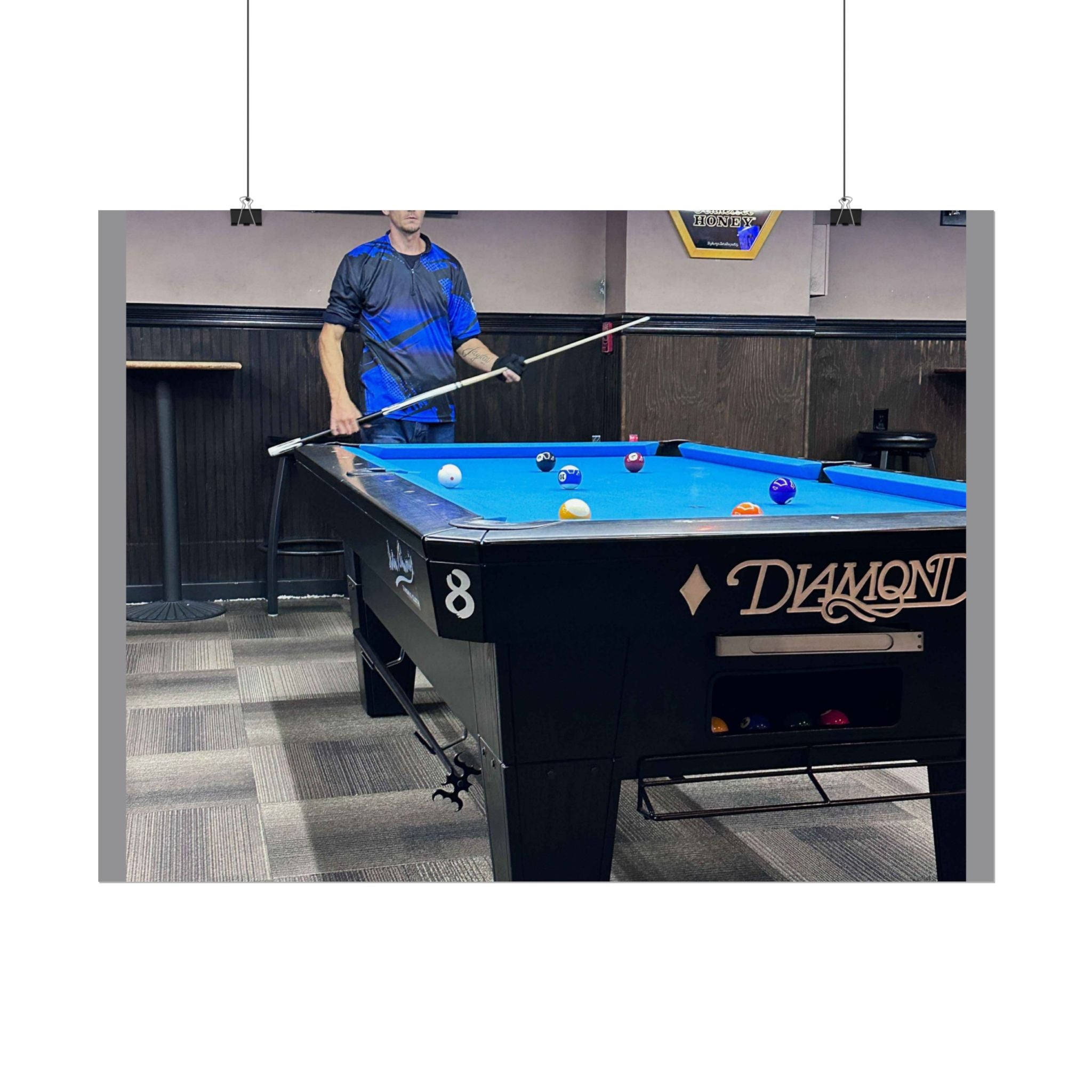 Pool Table Photo Rolled Poster | Billiards Room Wall Art