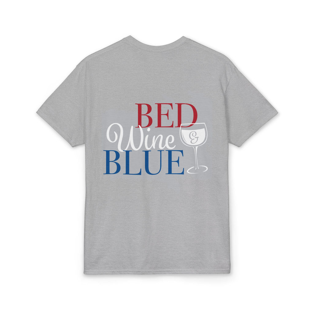American Flag 'T' Freedom T-Shirt | Bed Wine & Blue Back Design