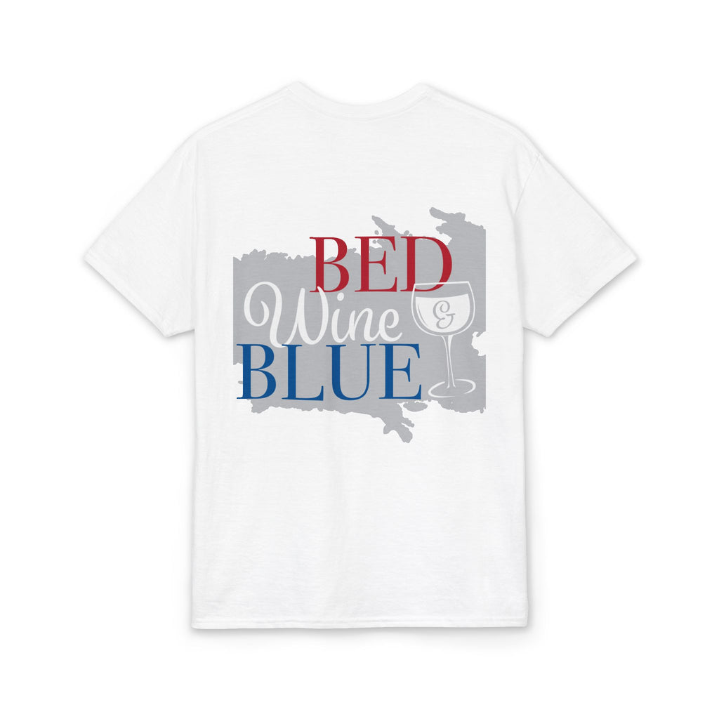American Flag 'T' Freedom T-Shirt | Bed Wine & Blue Back Design