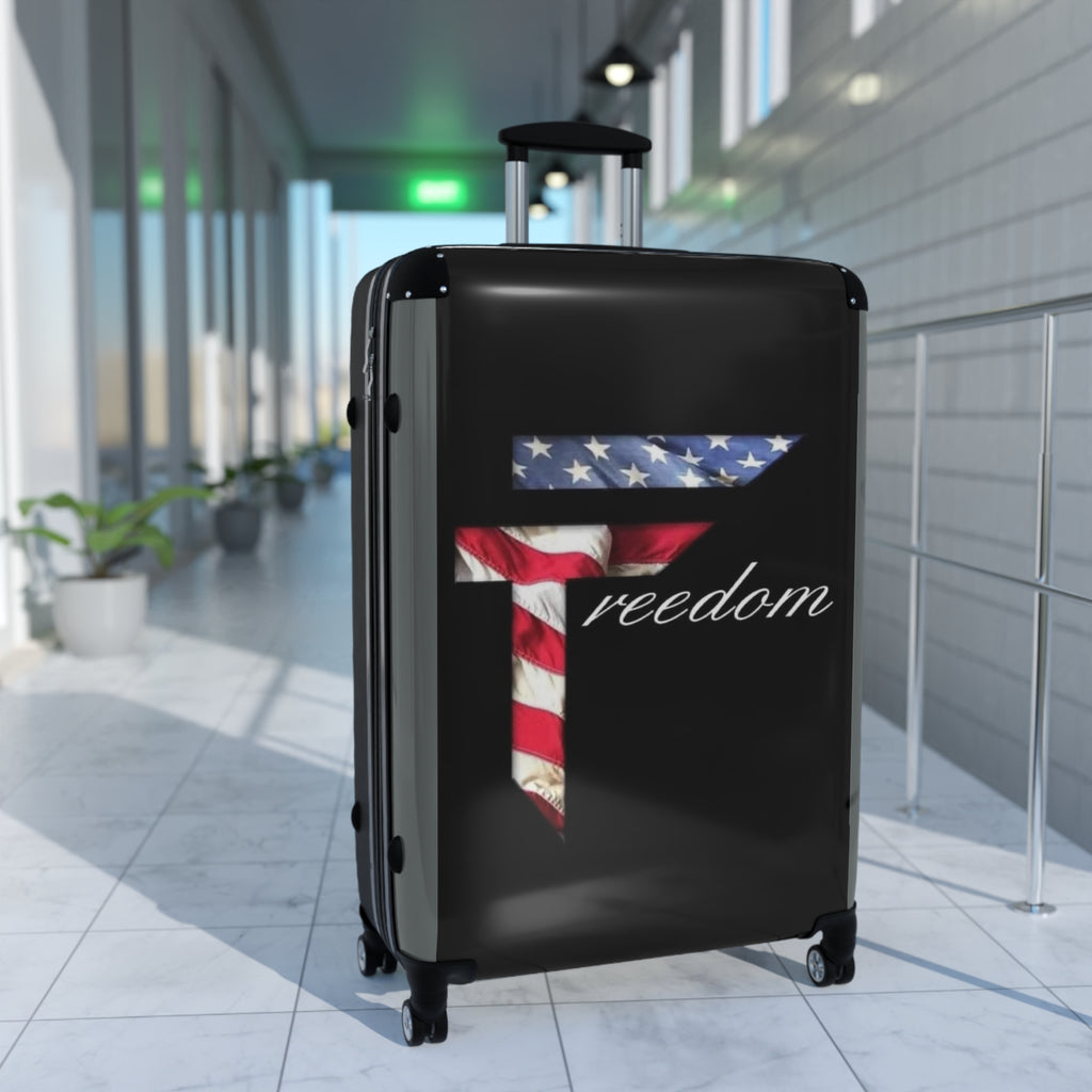 American Flag Freedom Suitcase | Patriotic Travel Luggage