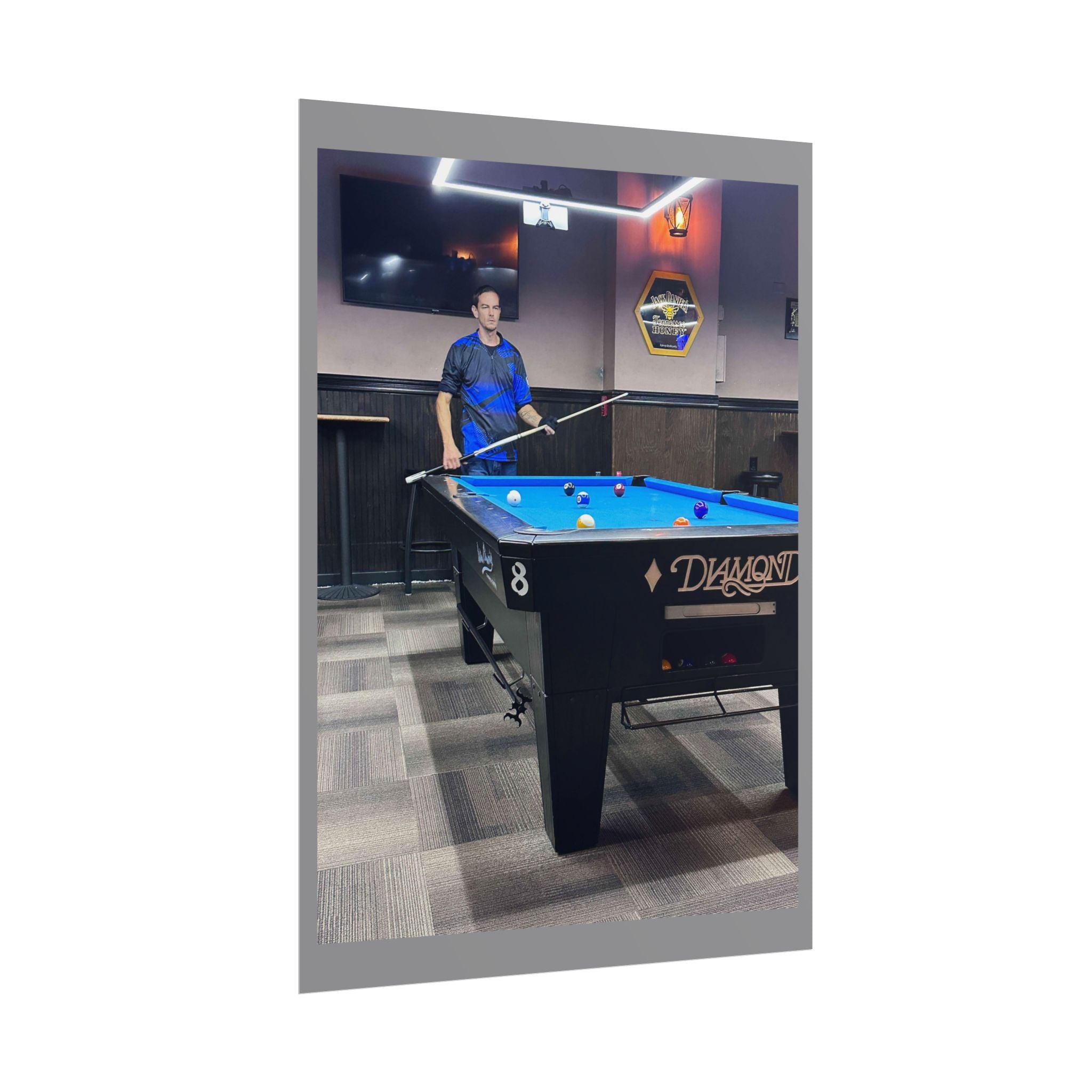 Pool Table Photo Rolled Poster | Billiards Room Wall Art