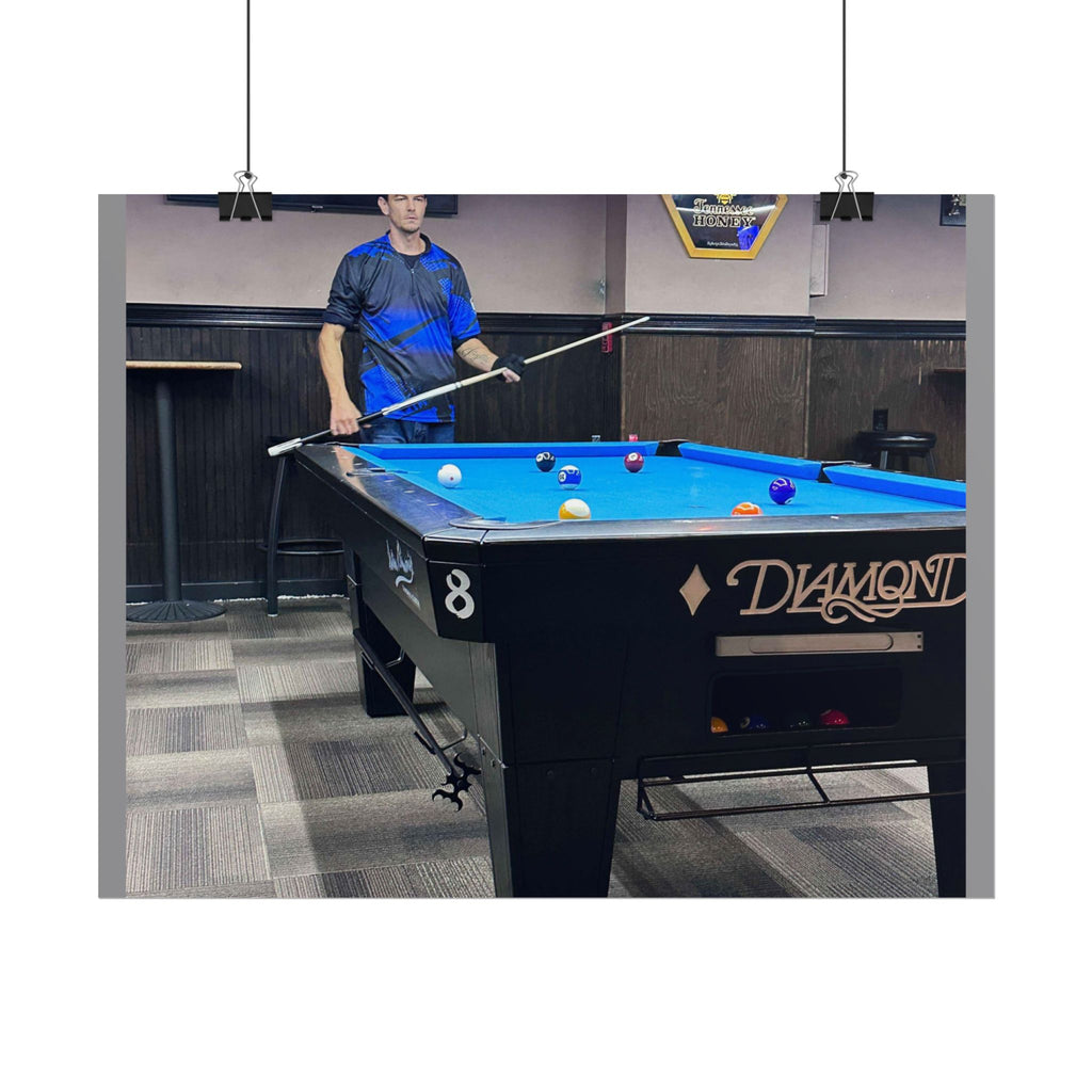 Pool Table Photo Rolled Poster | Billiards Room Wall Art