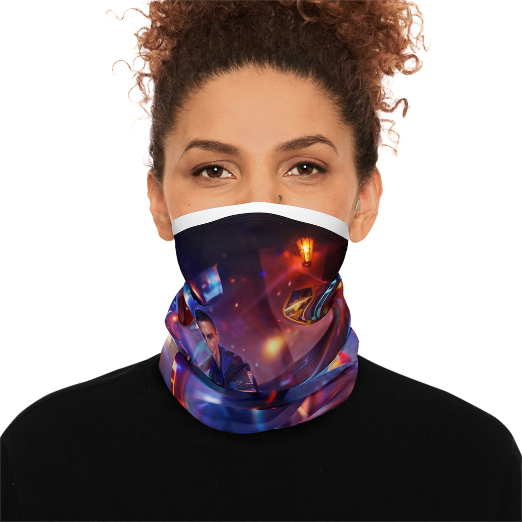 Pool Player Winter Neck Gaiter with Drawstring – Billiards Neon Music Scarf