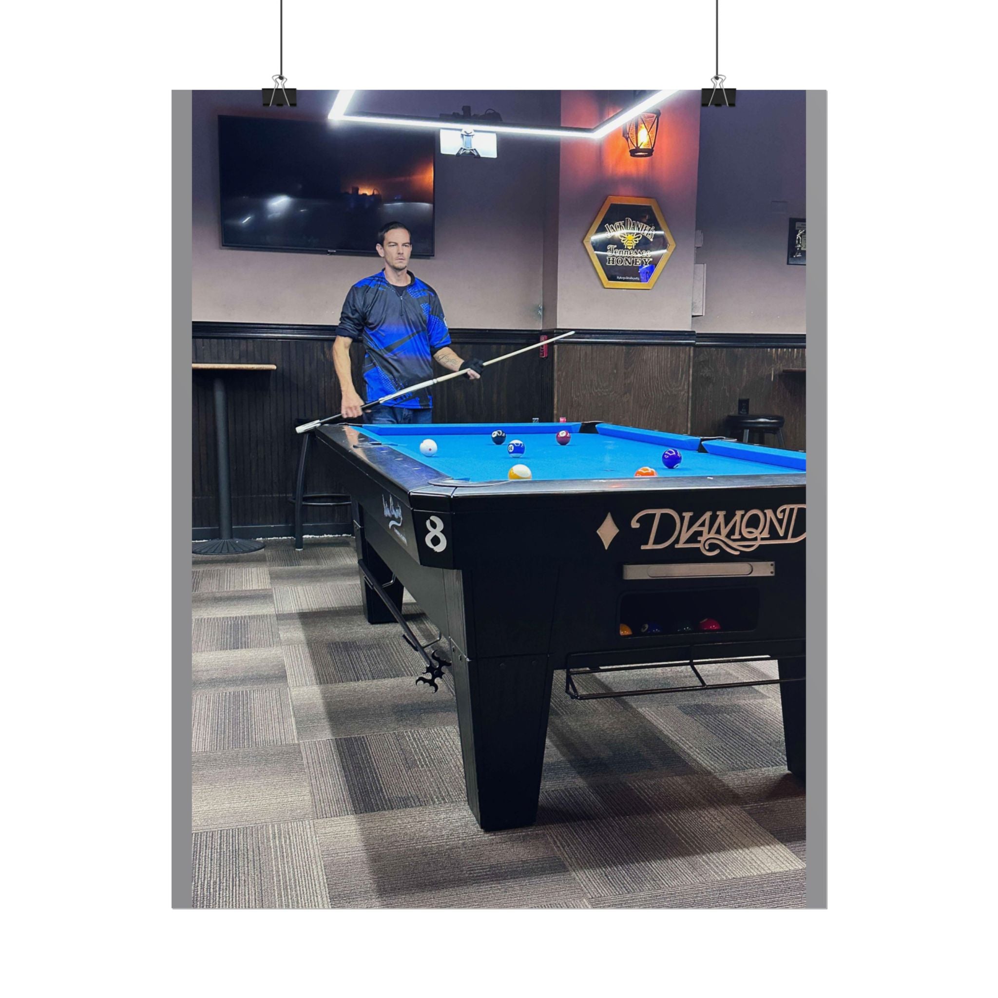 Pool Table Photo Rolled Poster | Billiards Room Wall Art