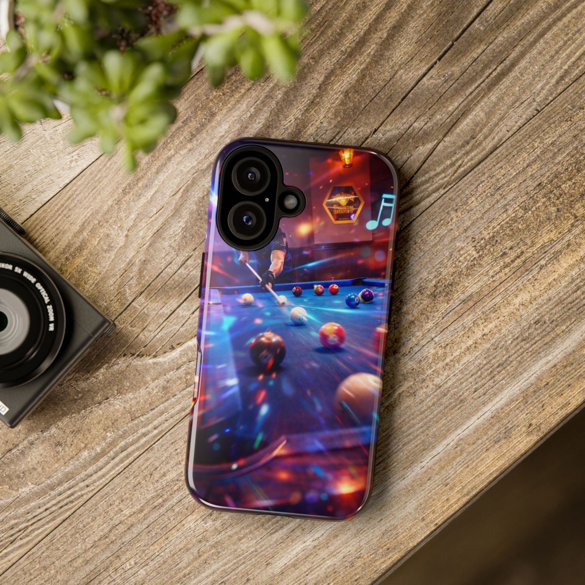 Neon Pool Billiards Phone Case | Cue Ball Arcade Design