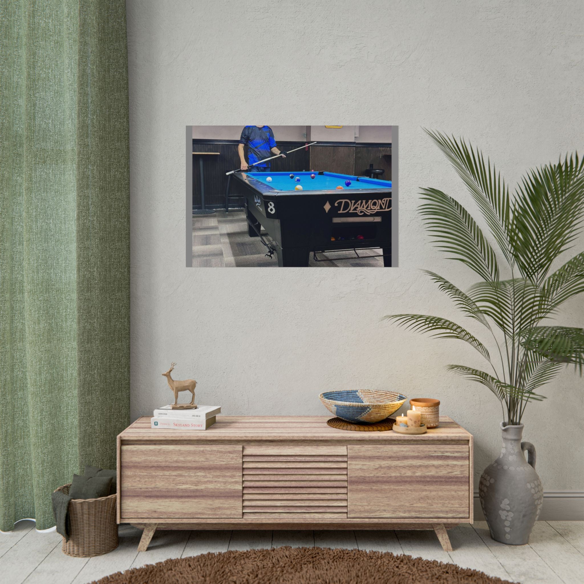 Pool Table Photo Rolled Poster | Billiards Room Wall Art