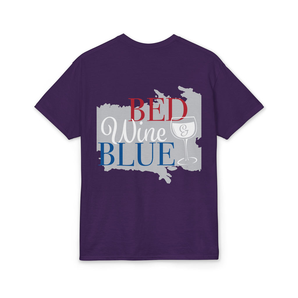 American Flag 'T' Freedom T-Shirt | Bed Wine & Blue Back Design