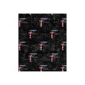American Flag Letter T pattern Crushed Velvet Blanket | Patriotic stars and stripes design