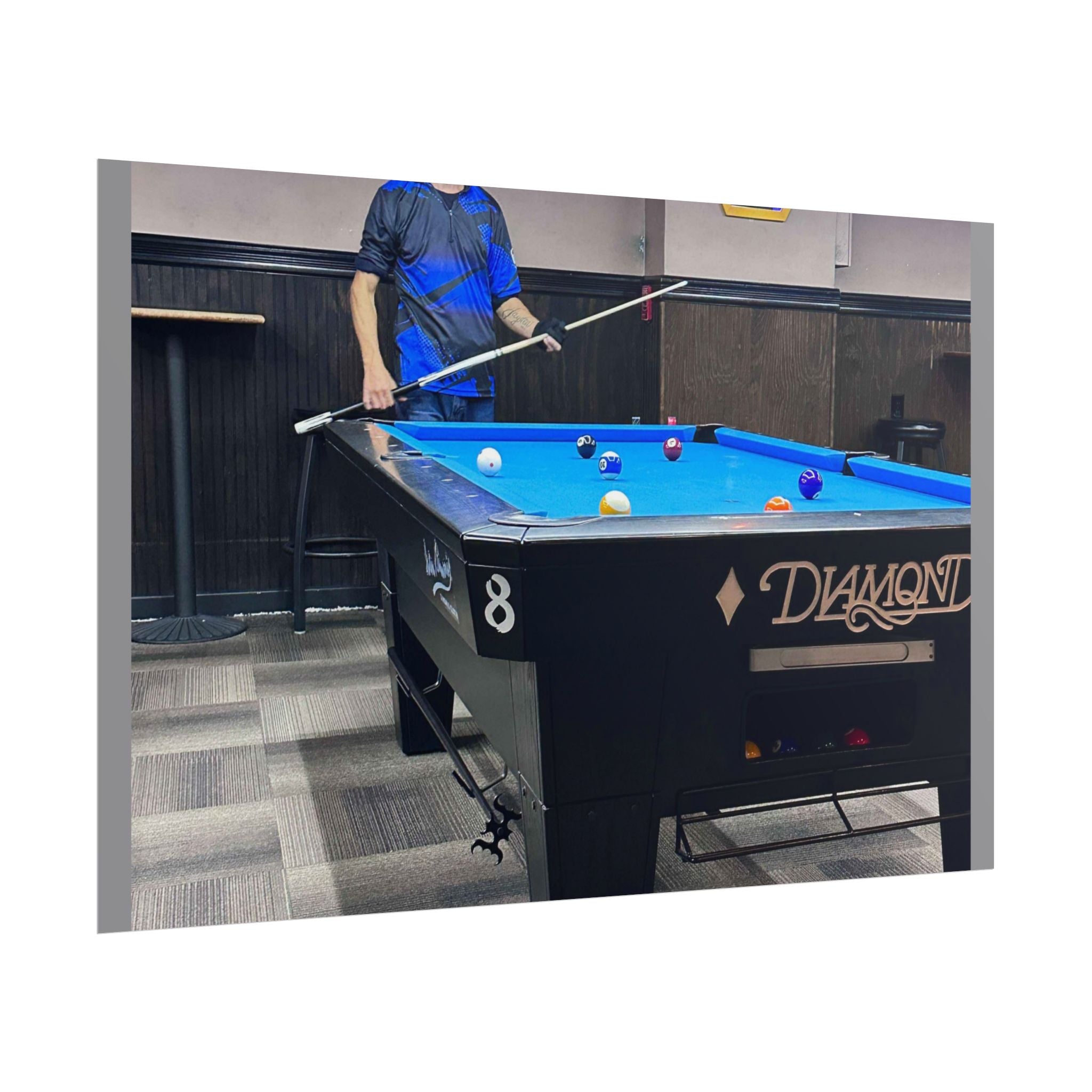 Pool Table Photo Rolled Poster | Billiards Room Wall Art