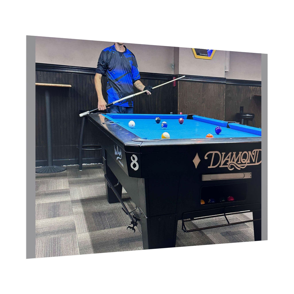 Pool Table Photo Rolled Poster | Billiards Room Wall Art
