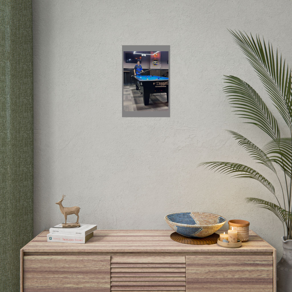 Pool Table Photo Rolled Poster | Billiards Room Wall Art