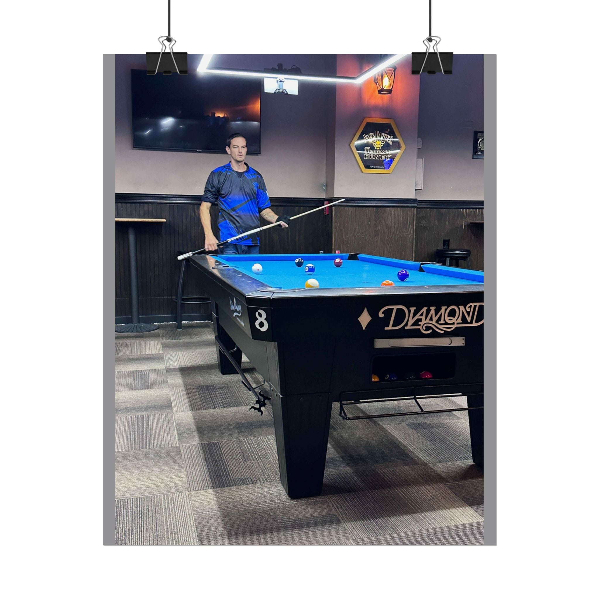 Pool Table Photo Rolled Poster | Billiards Room Wall Art