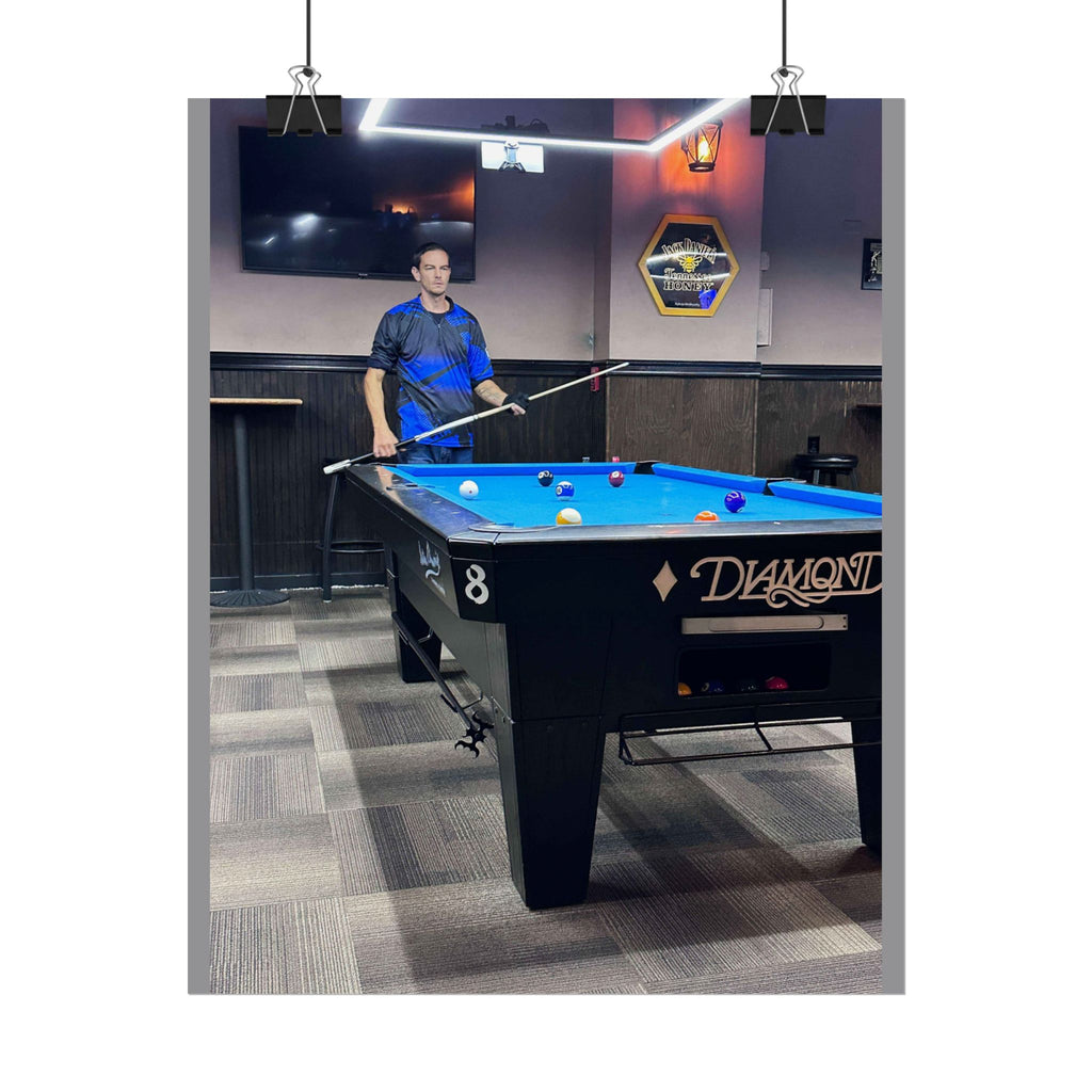 Pool Table Photo Rolled Poster | Billiards Room Wall Art