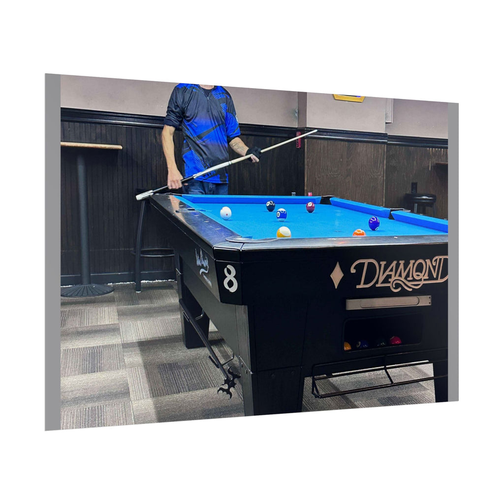 Pool Table Photo Rolled Poster | Billiards Room Wall Art