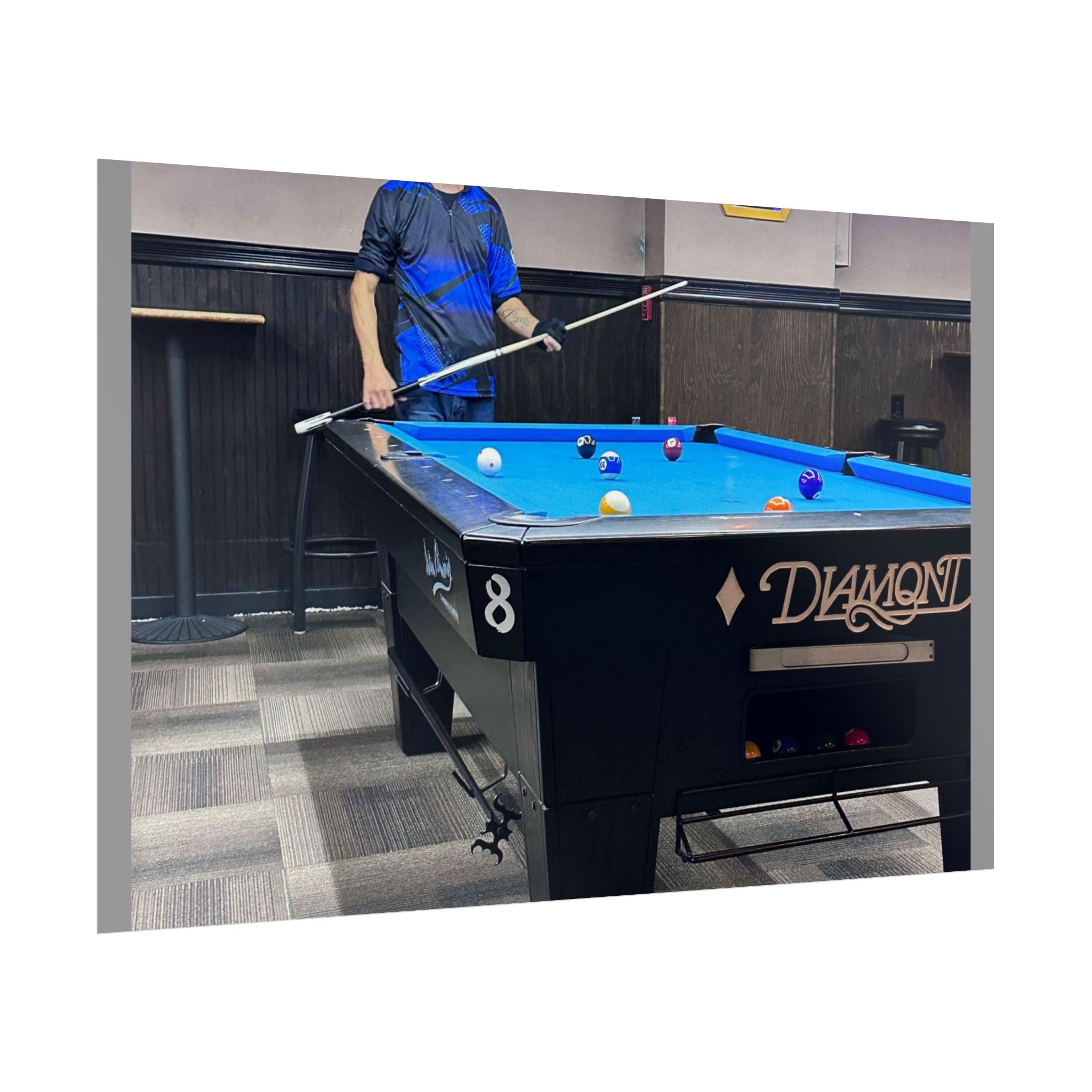 Pool Table Photo Rolled Poster | Billiards Room Wall Art