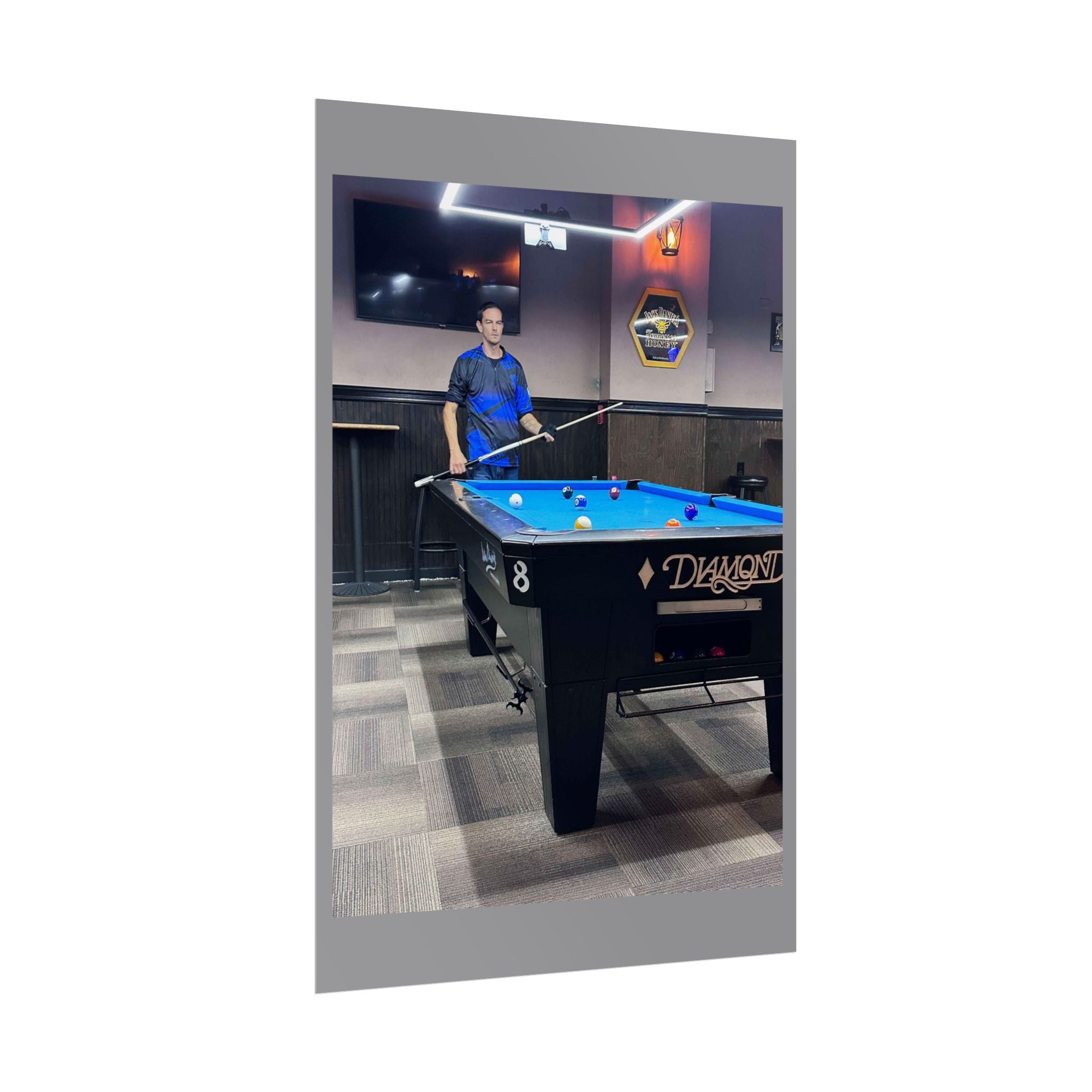Pool Table Photo Rolled Poster | Billiards Room Wall Art