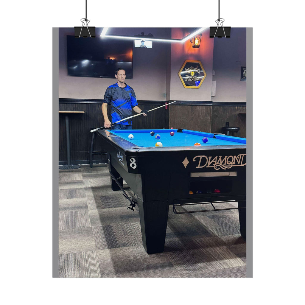 Pool Table Photo Rolled Poster | Billiards Room Wall Art
