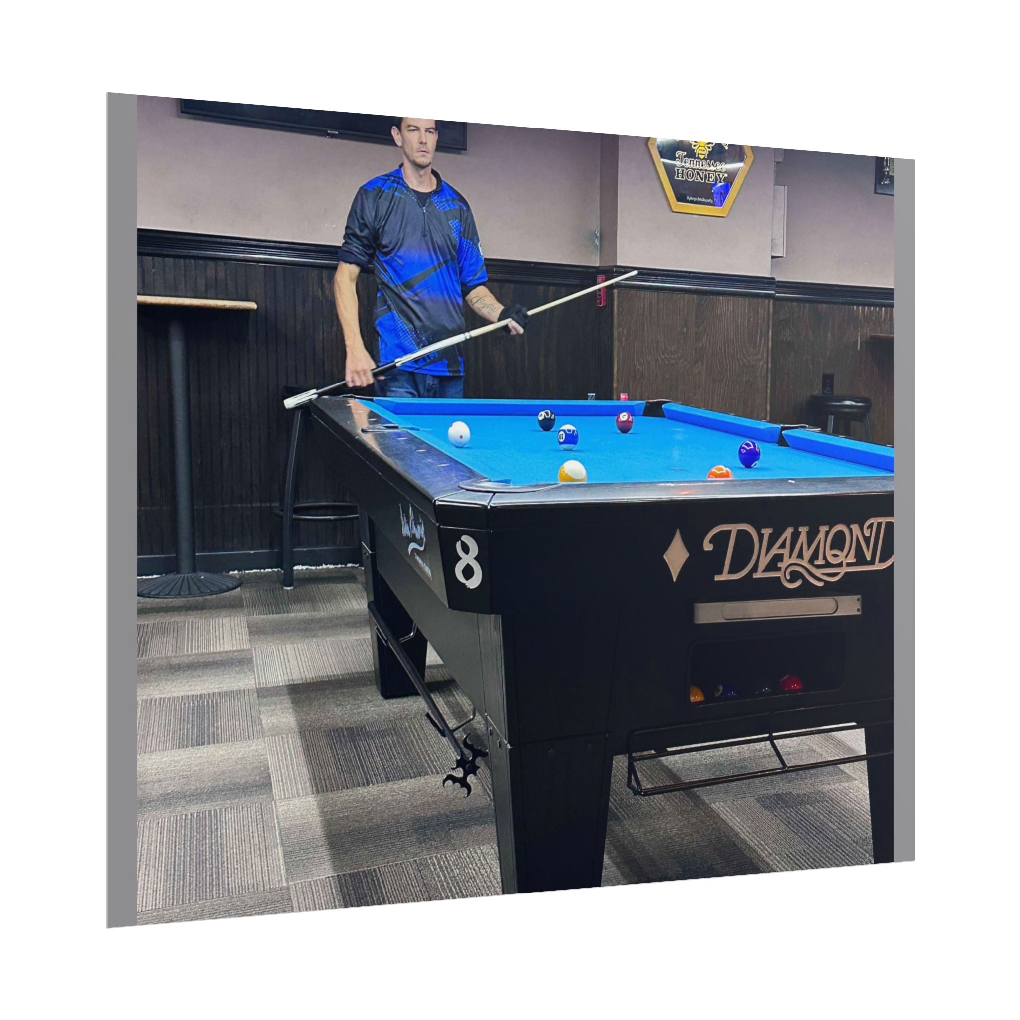 Pool Table Photo Rolled Poster | Billiards Room Wall Art