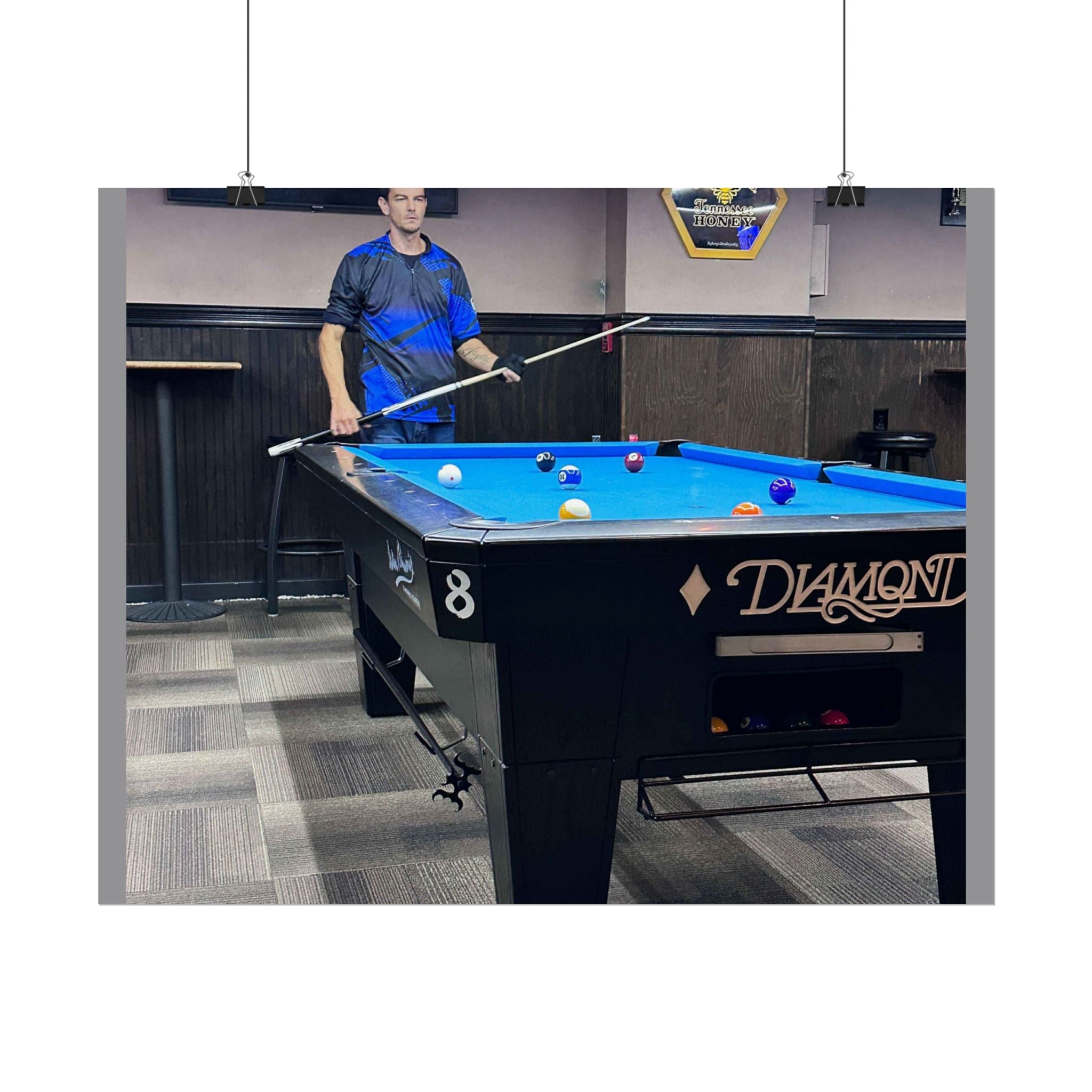 Pool Table Photo Rolled Poster | Billiards Room Wall Art