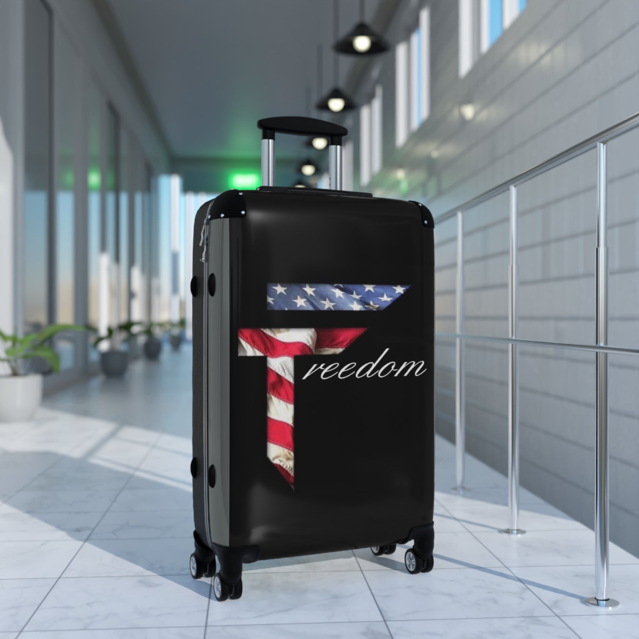 American Flag Freedom Suitcase | Patriotic Travel Luggage