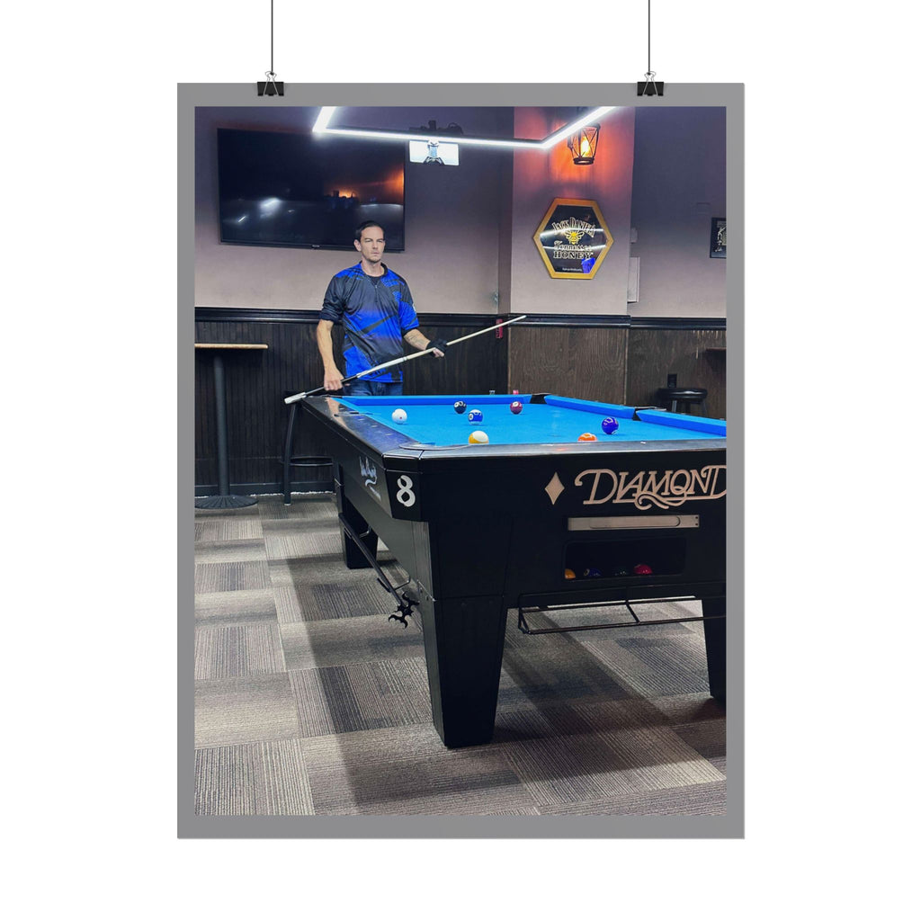 Pool Table Photo Rolled Poster | Billiards Room Wall Art