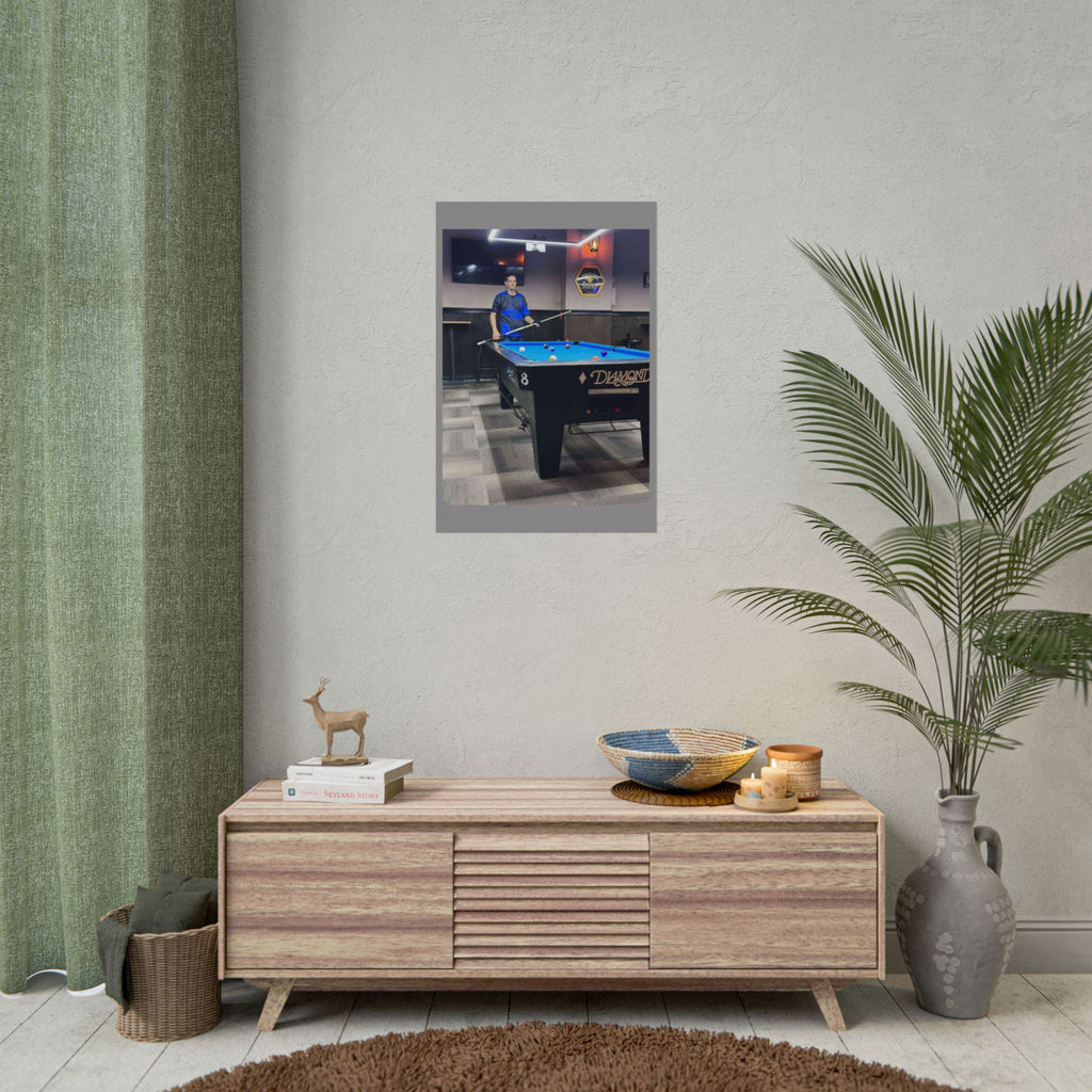 Pool Table Photo Rolled Poster | Billiards Room Wall Art