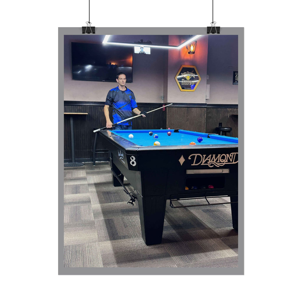 Pool Table Photo Rolled Poster | Billiards Room Wall Art