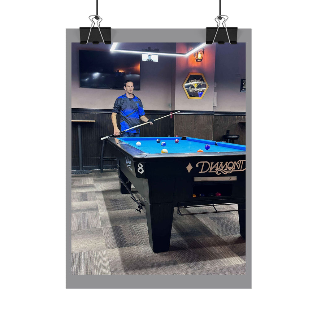 Pool Table Photo Rolled Poster | Billiards Room Wall Art