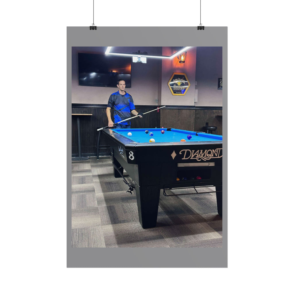 Pool Table Photo Rolled Poster | Billiards Room Wall Art