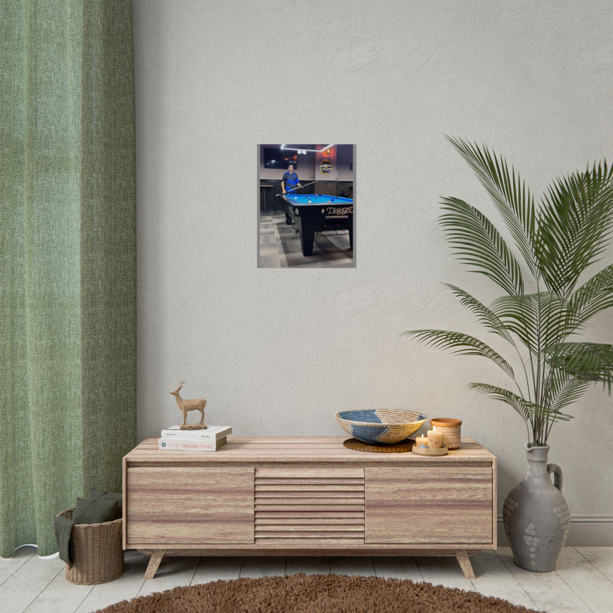 Pool Table Photo Rolled Poster | Billiards Room Wall Art