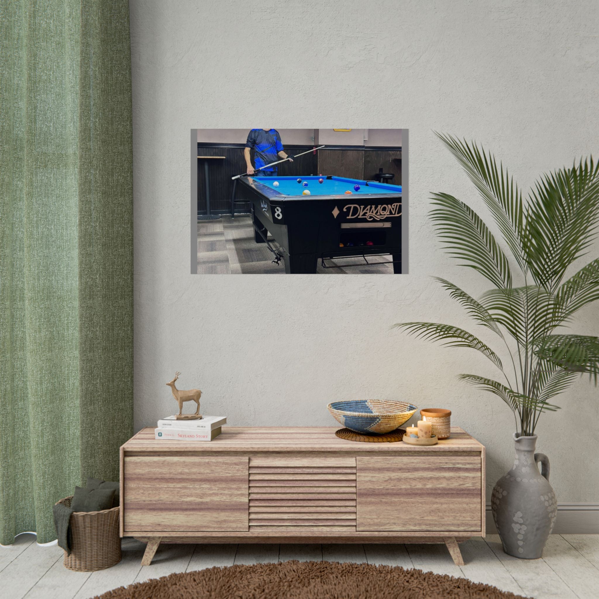 Pool Table Photo Rolled Poster | Billiards Room Wall Art