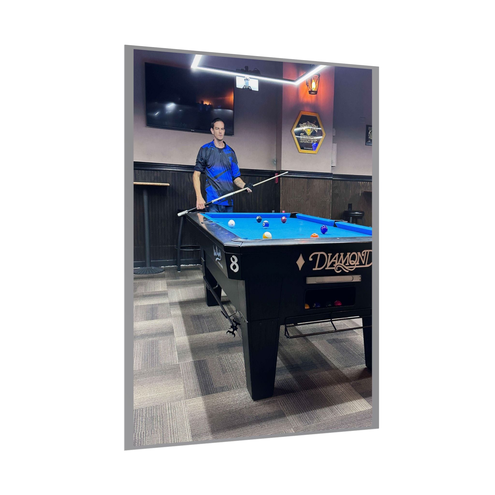 Pool Table Photo Rolled Poster | Billiards Room Wall Art